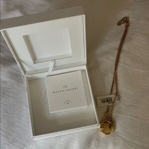 Fossil Gold and Brown Locket Necklace